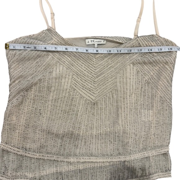 Parker 2 Three 4 Cream Beaded Camisole Top Women's Small - Picture 6 of 6